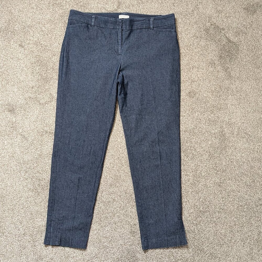 Van Heusen Blue Cropped Pants Tailored Ankle Length